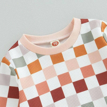 Long Sleeve Checkered Baby Set
