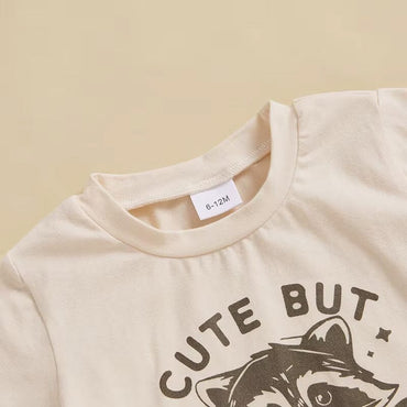Short Sleeve Cute But Feral Baby Set