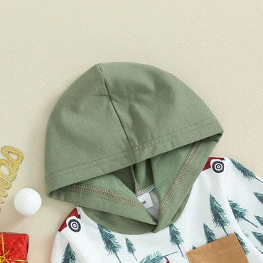 Long Sleeve Christmas Hooded Baby Set