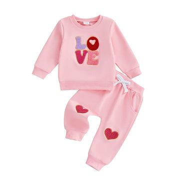 Long Sleeve Love Baby Set Pink 3-6 M