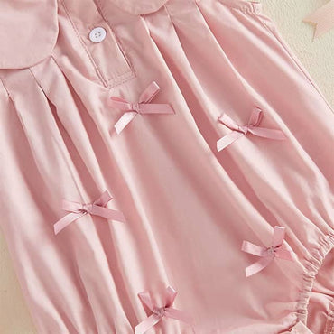Sleeveless Pink Doll Collar Baby Romper