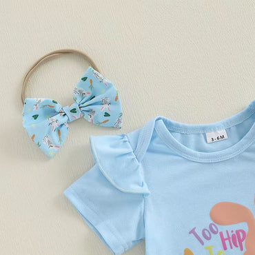 Short Sleeve Tulle Skirt Easter Baby Set