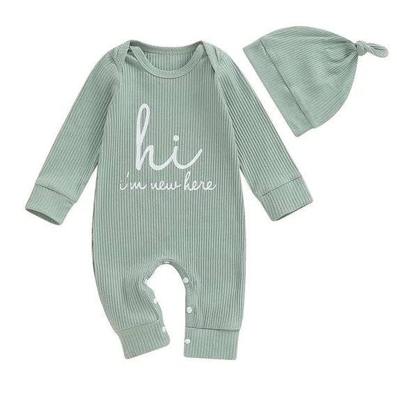 Long Sleeve Newcomer Baby Jumpsuit Green 0-3 M