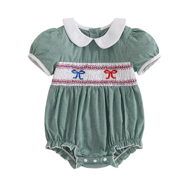 Vintage 4th of July Baby Romper Green 0-3 M