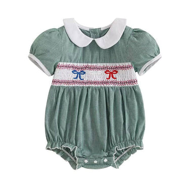 Vintage 4th of July Baby Romper Green 0-3 M