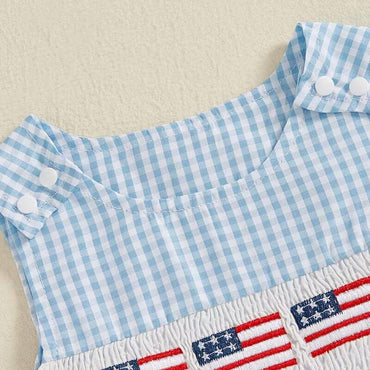 Sleeveless Plaid American Baby Romper