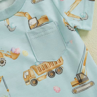Short Sleeve Excavator Toddler Set