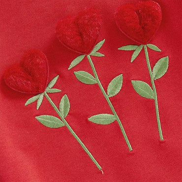 Long Sleeve Red Rose Baby Bodysuit