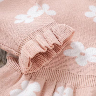 Long Sleeve Floral Ruffled Baby Dress