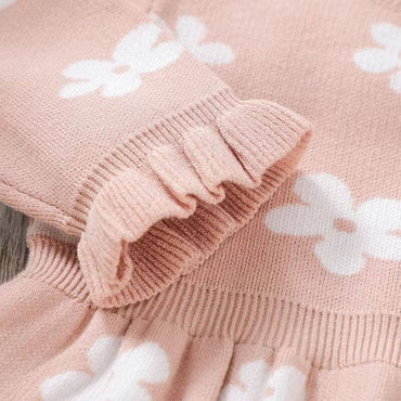 Long Sleeve Floral Ruffled Baby Dress