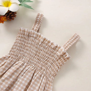 Sleeveless Plaid Baby Romper