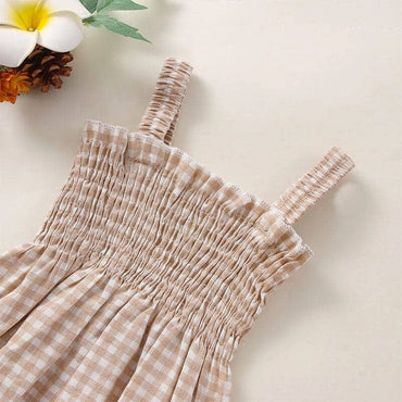 Sleeveless Plaid Baby Romper