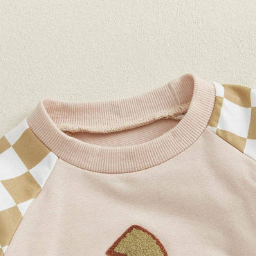 Long Sleeve Checkered Pumpkin Baby Set