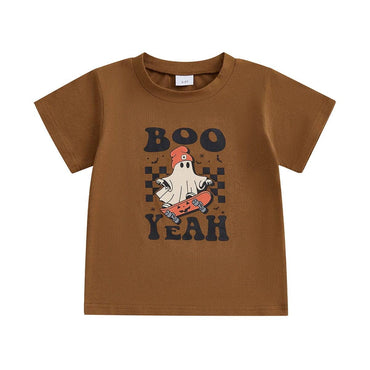 Boo Yeah Halloween Toddler Tee Brown 2T