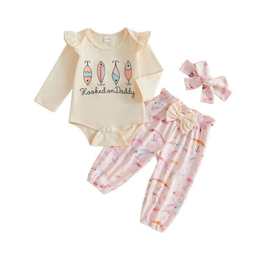 Long Sleeve Hooked On Daddy Baby Set