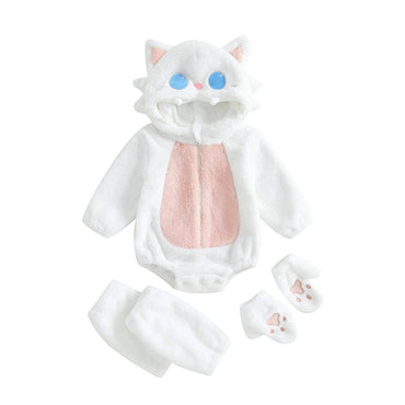 Long Sleeve Plush Cat Baby Costume