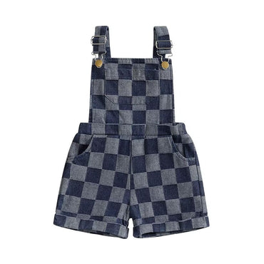 Sleeveless Checkered Toddler Romper