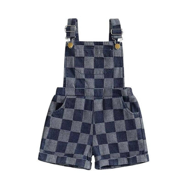 Sleeveless Checkered Toddler Romper