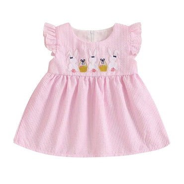 Pink Striped Easter Toddler Dress