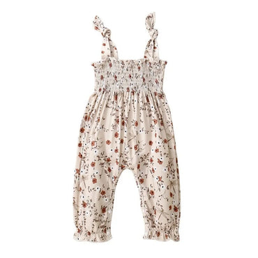 Tie Straps Floral Baby Jumpsuit