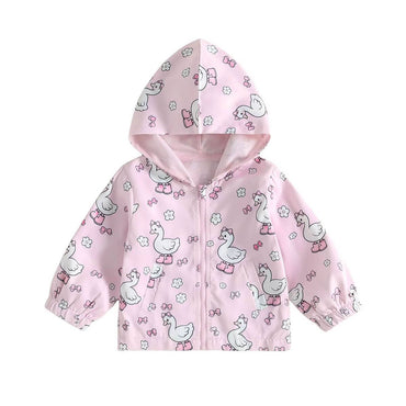 Pink Floral Swan Toddler Jacket