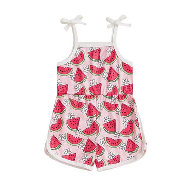 Floral Watermelon Toddler Romper