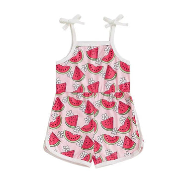 Floral Watermelon Toddler Romper