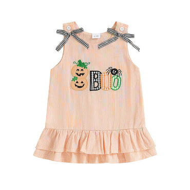 Sleeveless Boo Halloween Toddler Dress