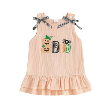 Sleeveless Boo Halloween Toddler Dress