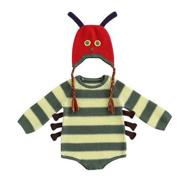 Long Sleeve Caterpillar Striped Baby Costume Green 3-6 M