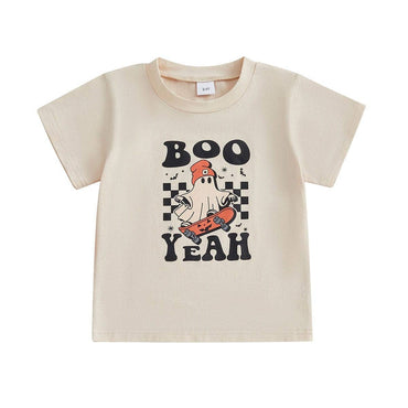 Boo Yeah Halloween Toddler Tee Beige 2T