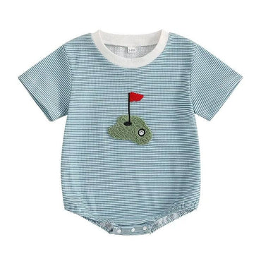 Short Sleeve Golf Stripes Baby Bodysuit