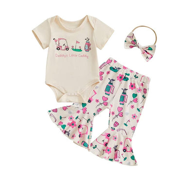 Daddy's Little Caddy Flared Pants Baby Set