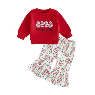 Christmas Tree Flared Pants Toddler Set