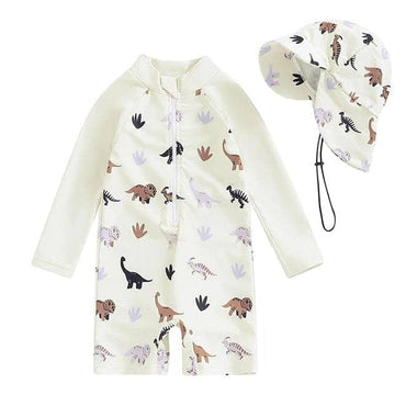 Long Sleeve Dinosaurs Baby Swimsuit