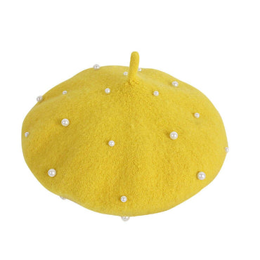 Solid Toddler Pearl Hat Yellow