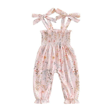 Tie-Up Floral Baby Jumpsuit Pink 3-6 M