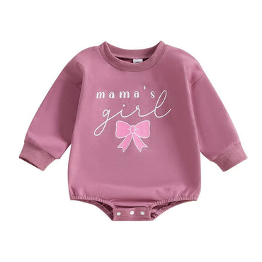 Mama's Girl Bow Baby Bodysuit Purple 0-3 M