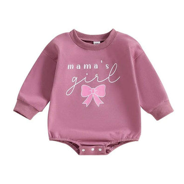 Mama's Girl Bow Baby Bodysuit Purple 0-3 M
