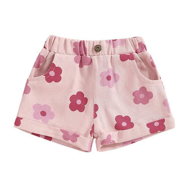 Floral Denim Toddler Shorts Pink 9-12 M