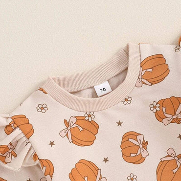 Halloween Pumpkin Ruffled Baby Set