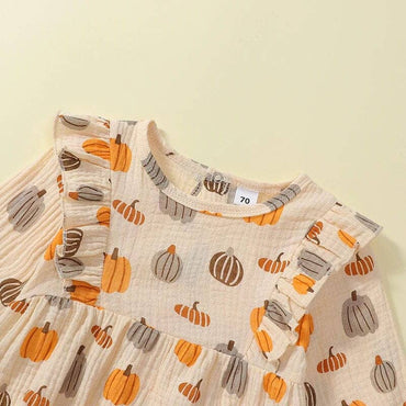 Long Sleeve Ruffled Halloween Baby Romper