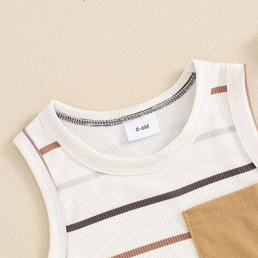 Sleeveless Striped Baby Set