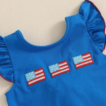 Independence Day Plaid Shorts Baby Set