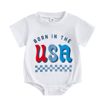 Born In The USA Baby Bodysuit White 0-3 M