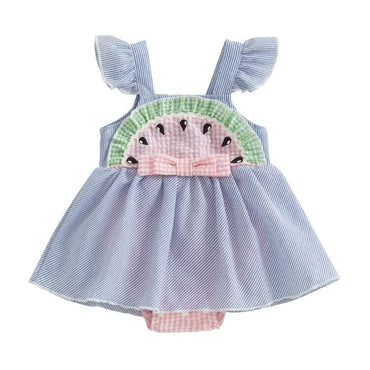 Watermelon Tutu Baby Romper Blue 0-3 M