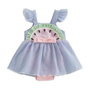 Watermelon Tutu Baby Romper Blue 0-3 M