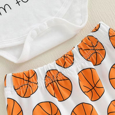 Short Sleeve Basketball Baby Set
