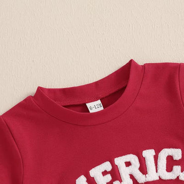 Short Sleeve America Striped Shorts Toddler Set