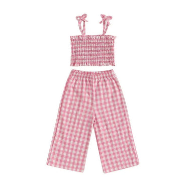 Crop Top Checkered Toddler Set Pink 9-12 M